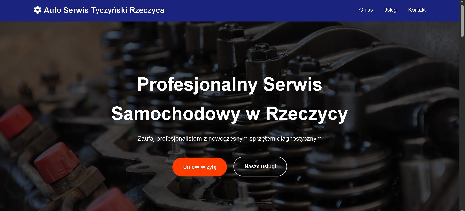 Landing page strony serisu samochodowego