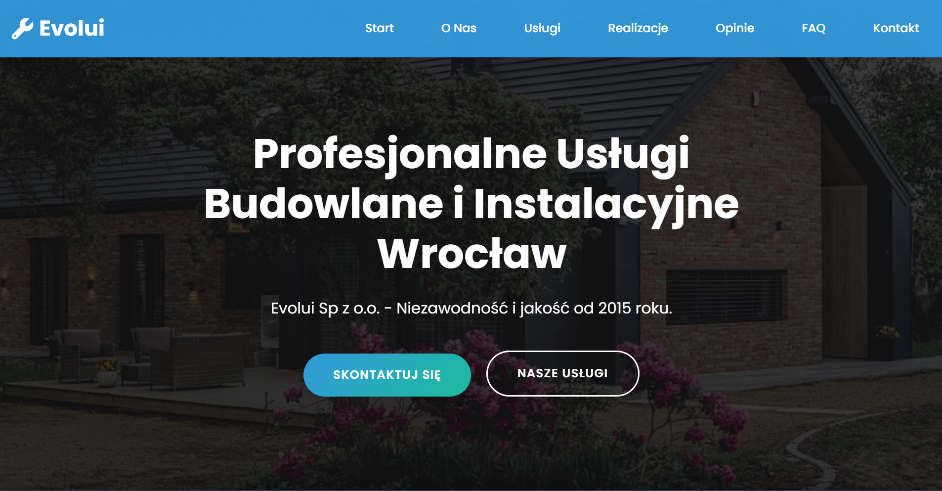 Projekt strony dla firmy budowlanej